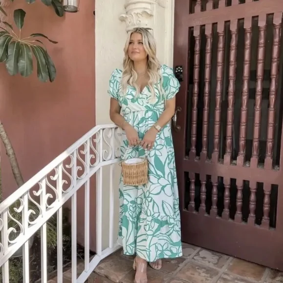 Zara 100% cotton floral print poplin sleeves midi dress - Picture 1 of 5